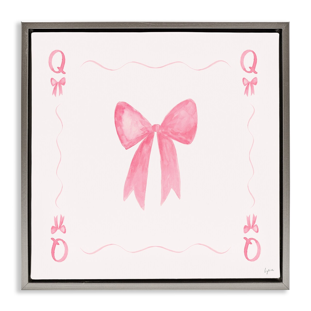 Stupell Industries Queen of Ribbons Card Floating Frame, design by Lucille Price